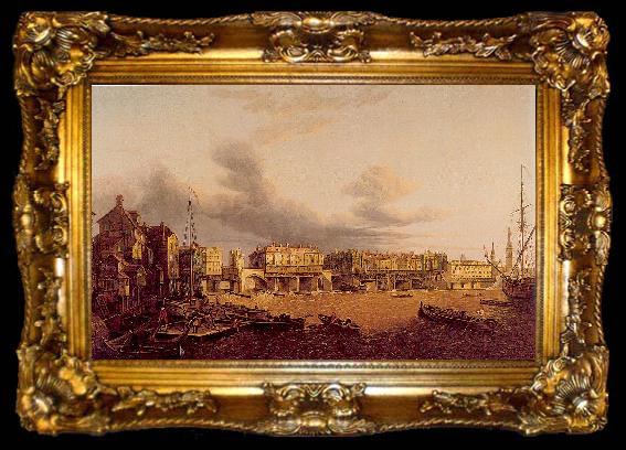 framed  Paul, John View of Old London Bridge as it was in 1747, ta009-2